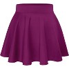 Women's Stretch Flared Mini Skirt - Super Short Skate Style in Nylon Ponte for Casual Wear Magenta - 4 of 4