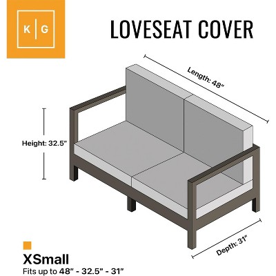 Gray Weatherproof PVC Outdoor Loveseat Cover 48" x 32.5" x 31"