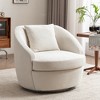 YOUNIKE Swivel Accent Chair Round Barrel Chair 24'' Seat Width Boucle Velvet Arm Chair Upholstered Single Sofa with Lumbar Pillow - 2 of 4