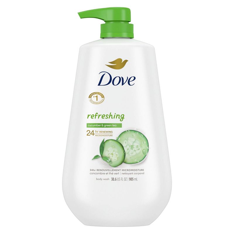Dove Beauty Refreshing Body Wash Pump - Cucumber &#38; Green Tea - 30.6 fl oz, 3 of 16