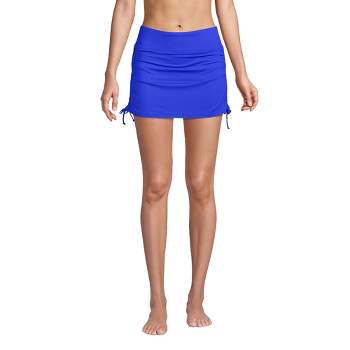 Lands' End Women's Plus Size Chlorine Resistant Tummy Control Adjustable Swim Skirt Swim Bottoms