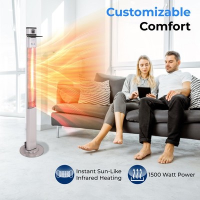 Stainless Steel Electric Infrared Patio Heater with Remote Control