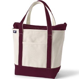 Lands' End Zip Top Canvas Tote Bag - 1 of 4