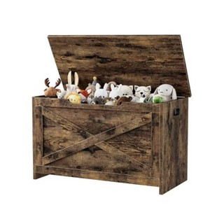 30 in Storage Chest, Wooden Storage Bench with Safety Hinge, Large Toy Chest for Entryway, Living Room, Bedroom - 1 of 1