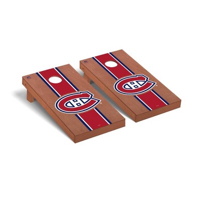 NHL Montreal Canadiens Premium Cornhole Board Rosewood Stripe Version