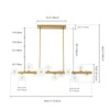 Rennnsan Zephivon 44"W 12-Light Bubble Linear Frosted Glass Modern Dimmable Kitchen Island Pendant in Gold - 3 of 4