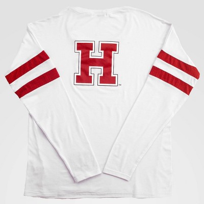 NCAA Harvard Crimson Long Sleeve Relaxed Crew Activewear Pullover - White S