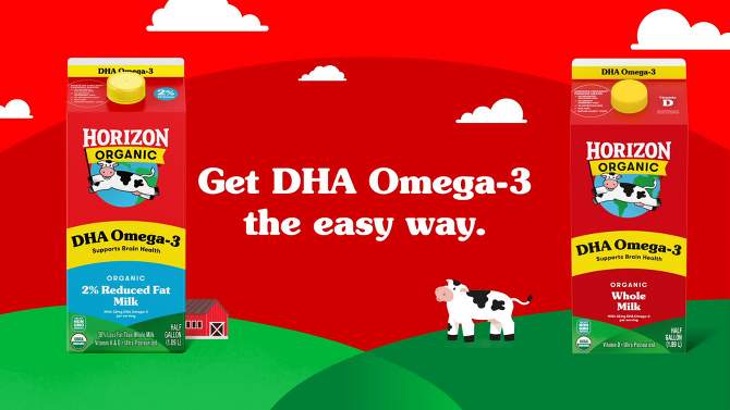 Horizon Organic Whole DHA Omega-3 Milk - 0.5gal, 2 of 9, play video