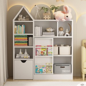 43.7'' Kids Toy Storage Organizer & Bookshelf, Floor Storage Cabinet Toy Chest with Movable Drawers, Bookshelf with Storage Cubbies Toy Box - 1 of 4