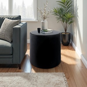 Modern Stone & Mango Wood Accent Table with Sleek Marble Top, Contemporary Round Design, Durable Solid Wood Base for Stylish Home Decor - 1 of 4