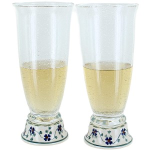 Blue Rose Polish Pottery P002 Set of 2 Maf Beer Glasses - 1 of 1