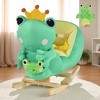 Mshliw Frog Rocking Horse Ride-On Toy for Toddlers 18–36 Months with Plush Hand Puppet, Music Button, Seat Belt & Wooden Rocker Base, Halloween gift - 4 of 4