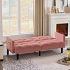 TiramisuBest Velvet Futon Couch, Convertible Folding Sofa Bed, Tufted Couch for Apartment, Space-Saving Design, Black - 4 of 4