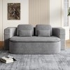 KWPZQEB Folding Sofa Bed, Convertible Sleeper Chair with 4 Pillows and Blanket, Corduroy Floor Folding Chair Bed Lounge Sofa for Living Room - 3 of 4