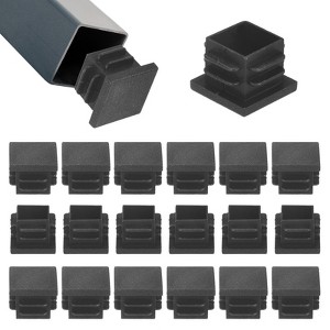 Unique Bargains Square Chair Leg Bar Stool Plastic Hole Plug Tubing End Caps Black - 1 of 4