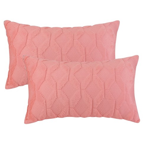 Coral colored outlet accent pillows