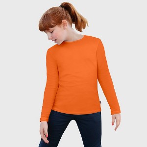 City Threads Girls Long Sleeve Soft Cotton Jersey T-Shirt - Made in USA Comfortable Kids/Toddlers Tee Top - 1 of 4