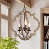 LNC Timeless 3-Light 16" Farmhouse/Rustic Small Lantern Chandelier, Rustic Bronze and Weathered Gray Wood Tone - 2 of 4