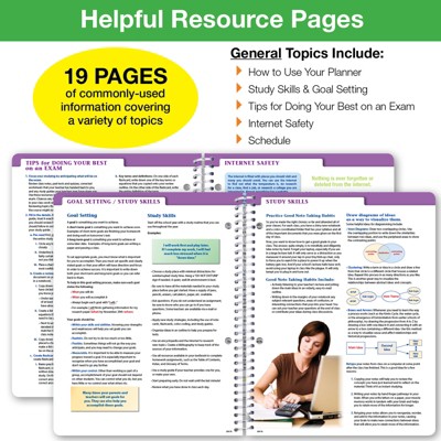 2026-2027 Global Printed Products 7 x 9 Academic Year Secondary Student-Matrix, Weekly/Monthly, 11 Month, Black Doodles