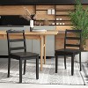 ADILE Wooden Armless Dining Chairs Set of 2, Black - 3 of 4