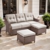 Belord 6" Thick Cushion Outdoor Sofa Patio Couch, Patio Furniture 74.8" Wide Sofa with Brown Round Wicker Comfort High Back Patio Couch for Porch - 3 of 4