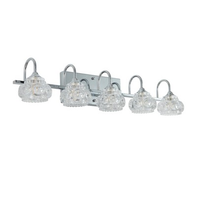 VYNXARIA Brushed Nickel Wall Lights, 29" Vintage Crystal Vanity Fixture with Clear Glass Shades for Bathroom and Dressing Room