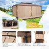 Erommy 14' x 20' Hardtop Gazebo, Wooden Finish Coated Aluminum Frame Canopy with Double Galvanized Steel Roof - 4 of 4