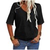 Imily Bela Women's Casual V Neck Half Sleeve Oversized T Shirt Solid Color Basic Top - 2 of 4