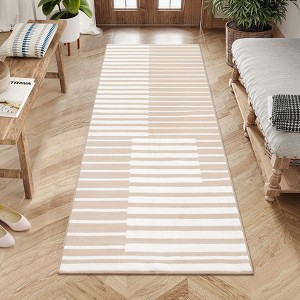 Machine Washable Boho  Rugs for Bedroom Under Dining Table - Non-Slip Neutral Morden Indoor Floor Carpet for Home Office - 1 of 4