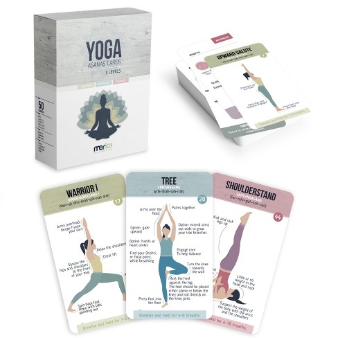 Merka Yoga Poses Workout Cards - Positions And Exercises Made For Women,  Beginners, Starters Or Master, Set Of 50 Flashcards : Target