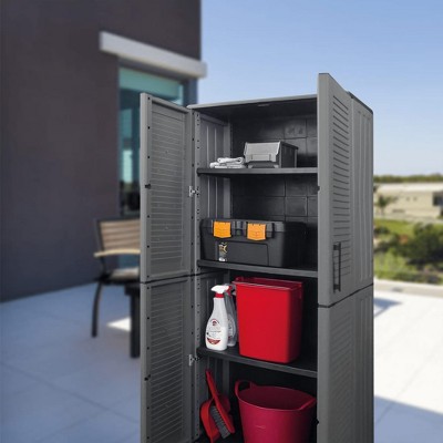 Garden Storage Cabinet Gray and Black 40.2"x14.6"x33.1" PPvidaXL
