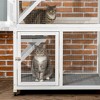 LOVMOR 74" Wooden Outdoor Cat House Weatherproof & Wheeled - 3 of 4