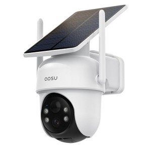 aosu 2K QHD 3.0-MP Wi-Fi® Outdoor AI-Smart Solar Security Camera with Panoramic PTZ and Auto-Tracking, C9C2CA11 in White - 1 of 4