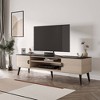 Manhattan Comfort 70.9" Haley TV Stand for TVs up to 55" White/Black Marble - 2 of 4