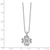 Black Bow Jewelry 4 Heart Diamond Clover Necklace in Rhodium Plated Silver, 18-20 Inch - 2 of 4