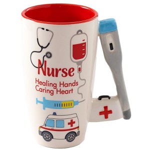 The Lakeside Collection Nurse Equipment Icons Design Ceramic Coffee Mug with Inspirational Quote - 1 of 3