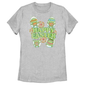 Women's Teenage Mutant Ninja Turtles Happy Easter Cute Best Friends T-Shirt - 1 of 4