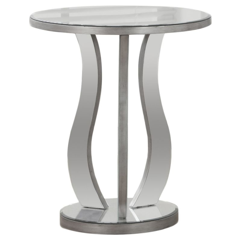 Round Accent Table with Mirror - Silver - EveryRoom, 1 of 7