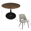 5-Piece Dining Table Set Round Walnut Dining Table with Upholstered Armless Dinng Chiars Set for 4,Kitchen,Dinng Room-Maison Boucle - 4 of 4