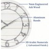 19.5” Farmhouse Clock with Galvanized Finish & White Shiplap. Arabic Numerals for Living Room, Entryway, or Office Decor - 2 of 4