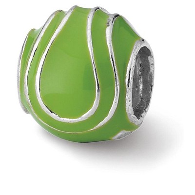 Black Bow Jewelry Sterling Silver and Enameled Tennis Ball Bead Charm