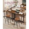 Narrow Long Bar Table for Kitchen & Dining, Sturdy Metal Frame with Built-in Charging Station, Industrial Style, 15.7x39.4x35.4 Inches, Rustic Brown - 4 of 4