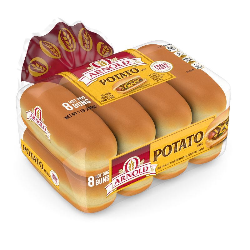 Arnold Potato Hot Dog Buns - 16oz / 8ct, 5 of 8