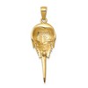 Black Bow Jewelry 14k Yellow Gold Moveable Horseshoe Crab Pendant - 3 of 4