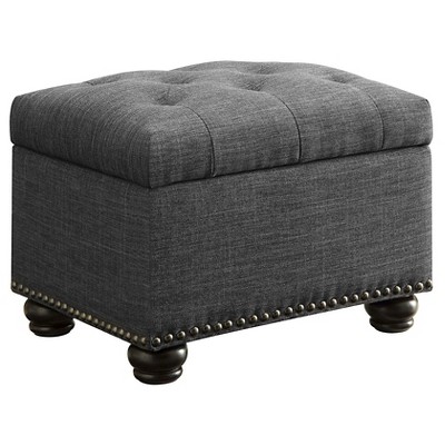 5th Avenue Storage Ottoman Gray Fabric - Breighton Home