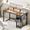 40 Inch Computer Desk with Drawers, Home Office Desk Writing Desk Work PC Table Study Desk with 2-Tier Drawers Storage Shelf Side Hook-The Pop Home - 3 of 4