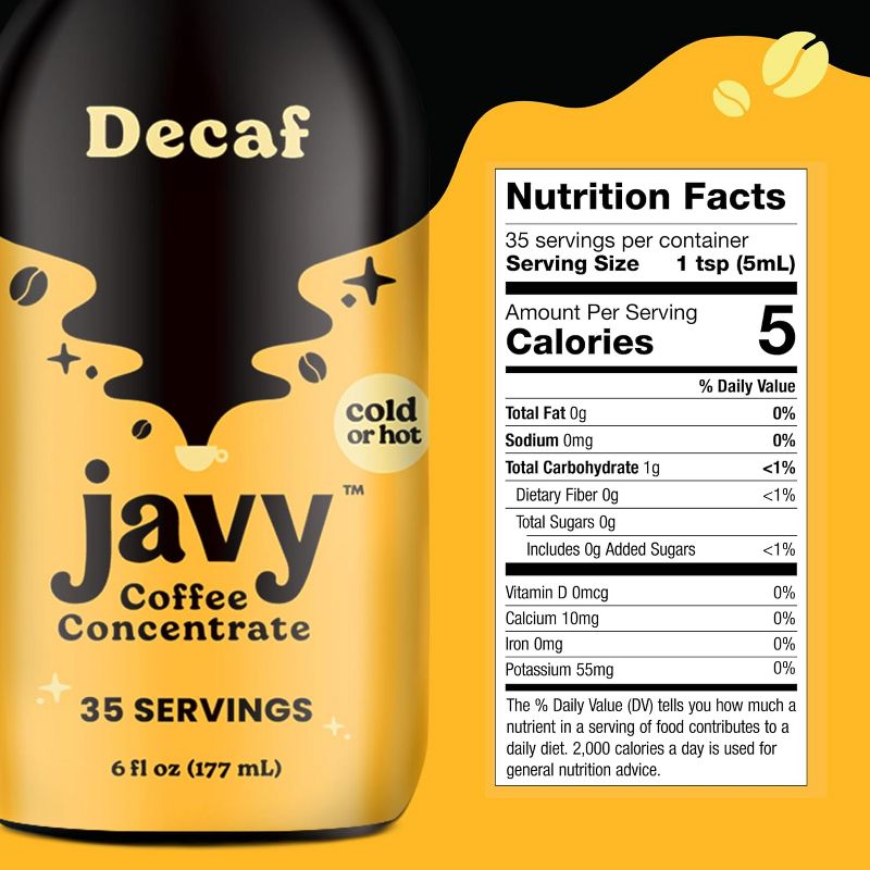 Javy Cold Brew Decaf Coffee Concentrate - Medium Roast, Unsweetened & Sugar-Free - 6oz, 2 of 9