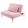 Anybear Convertible Sofa Bed With Gold Metal Legs, Teddy Fabric - 2 of 4