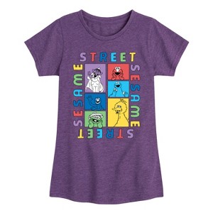 Girls' - Sesame Street - Blocks Fitted Short Sleeve Graphic T-Shirt - 1 of 4