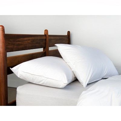 Soft White Duck Feather and Down Bed Pillows, 2-Pack